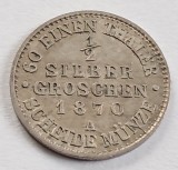 Prusia , &frac12; Silbergroschen 1870 A , William I, Europa