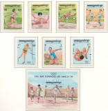 Cambodgia 1984 Mi 568/74 + bl 137 MNH - JO de vara, Los Angeles (II)