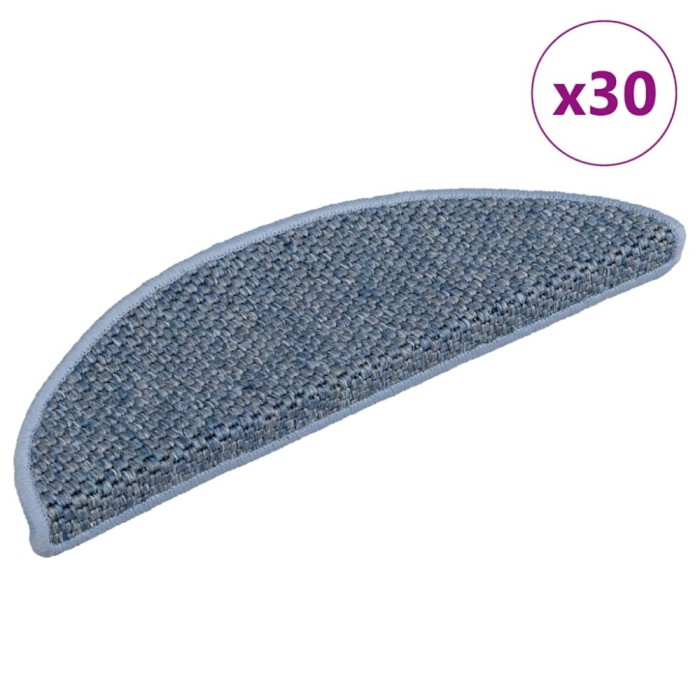 vidaXL Covoraș scări autoadeziv 30 buc. albastru, 56x17x3 aspect sisal