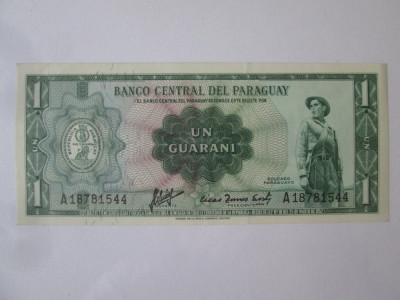 Paraguay 1 Guarani 1963 Pick 193 UNC foto