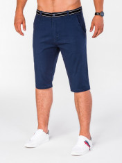 Pantaloni scurti pentru barbati bleumarin inchis casual model de vara slim fit buzunare laterale P402 foto