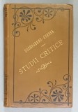 STUDII CRITICE de I.GHEREA ( C. DOBROGEANU ) , EDITIUNEA 2 , VOLUMUL I , 1890 , LEGATURA ORIGINALA
