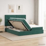 Cumpara ieftin Pat cu storage cu headboard Verde inchis 180 x 200 cm Catifea