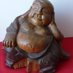 STATUETA DIN LEMN SCULPTAT, "BUDA" (Nr.15)