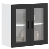 vidaXL Dulap de bucătărie cu ușă din sticlă &bdquo;Porto&rdquo; negru