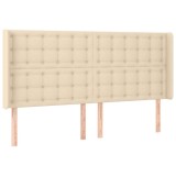 Cumpara ieftin Tablie de pat cu aripioare, crem, 203x16x118/128 cm, textil