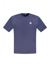 Tricou barbati, cu mini logo brodat, Regular fit, Bleumarin, S foto