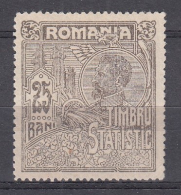 ROMANIA 1920 TIMBRE STATISTICE EFIGIA REGELUI REGELUI FERDINAND HARTIE VARGATA VERTICAL LIPSA GUMA foto