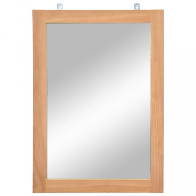 Oglindă de perete, 50 x 70 cm, lemn masiv de tec foto