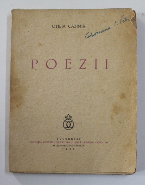 OTILIA CAZIMIR - POEZII , 1939