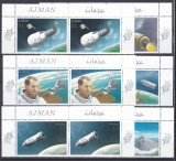 DB1 Cosmos Ajman Gagarin White Apollo Gemini 2 x 6 v. MNH, Nestampilat