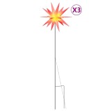 Lumini de Craciun cu LED/tarus, 3 buc., rosu, 57 cm, pliabil