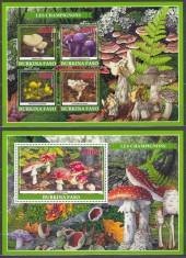 DB1 Flora Burkina Faso Ciuperci MS + SS MNH foto
