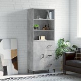 vidaXL Dulap &icirc;nalt, gri beton, 69,5x34x180, lemn compozit