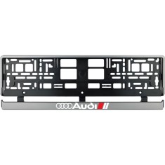 Set 2 bucati, suport numar inmatriculare argintiu Audi II