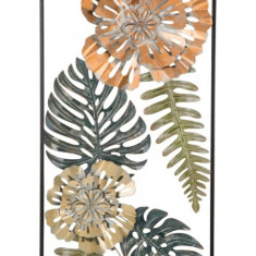 Decoratiune de perete 3D Leafy A, Mauro Ferretti, 30.5x88.5 cm, fier, multicolor