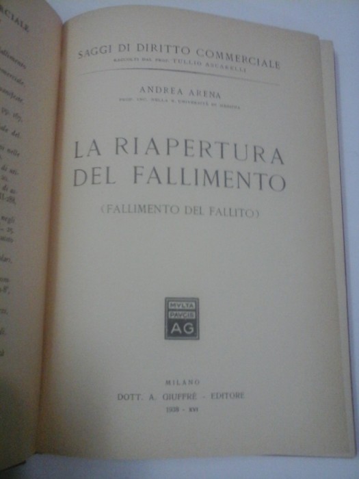 LA RIAPERTURA DEL FALLIMENTO - ANDREA ARENA