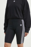 Cumpara ieftin Adidas Originals pantaloni scurti femei, culoarea negru, neted, medium waist