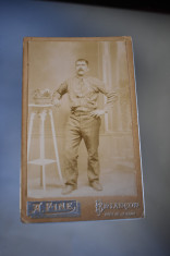 CDV - Fotografie pe carton A. Fine - Briancon / Barbat c. 1900 foto