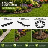Separator gazon super flexibil 100 cm x 4.5 cm, bordura delimitare, negru