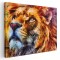 Tablou canvas portret leu acuarela multicolor 1193 Tablou canvas pe panza CU RAMA 50x70 cm