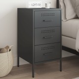 Gossi noptiera, negru, 36x39x68 cm, otel laminat la rece