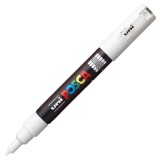 Marker UNI PC-1M Posca 0.7 mm,varf rotund,alb