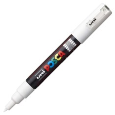 Marker UNI PC-1M Posca 0.7 mm,varf rotund,alb