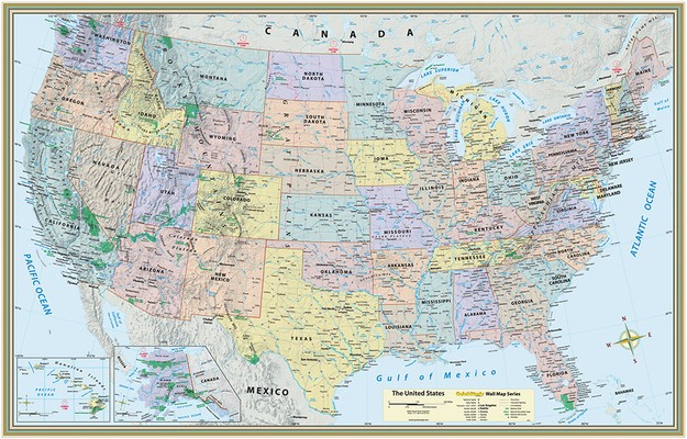 U.S. Map-Laminated