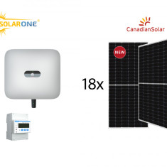 Kit sistem fotovoltaic 8 kW trifazat, invertor Huawei si 18 panouri Canadian Solar 460W