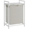 Raft baie cu cos de rufe, Artool, placa raft MDF, cadru otel, cu compartiment rufe, alb, 50x33x72 cm, Leobert