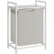 Raft baie cu cos de rufe, Artool, placa raft MDF, cadru otel, cu compartiment rufe, alb, 50x33x72 cm