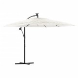 Umbrela soare de gradina stalp din otel, alb 246x246x230cm