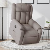 VidaXL Fotoliu rabatabil cu ridicare pe verticală, gri taupe, textil