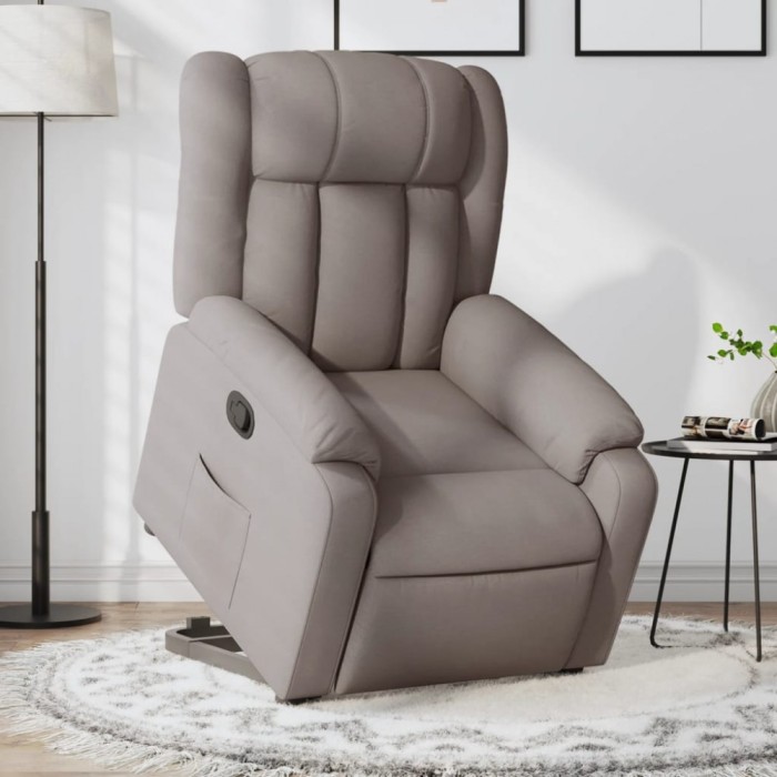 vidaXL Fotoliu rabatabil cu ridicare pe verticală, gri taupe, textil 3205324