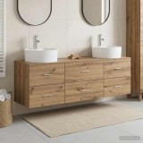Cumpara ieftin Set dulap de baie cu montare pe perete 3 buc. Stejar Artizanal