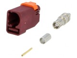 Conector FAKRA Mamă Crimpat Drept pentru Cablu RG174/RG316, MOLEX