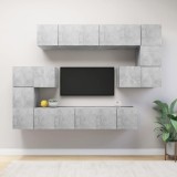 VidaXL Set de dulapuri TV, 10 piese, gri beton, PAL