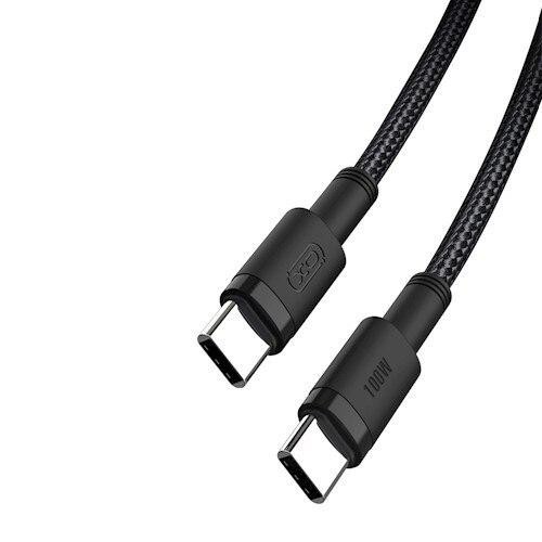 Cablu pentru incarcare si transfer de date XO NB-Q199, 2x USB Type-C, Power Delivery 100W, 1.5m, Negru