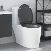 Capac WC cu eliberare rapidă &icirc;nchidere lentă antracit duroplast