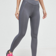 Reebok jambiere de yoga culoarea gri, neted