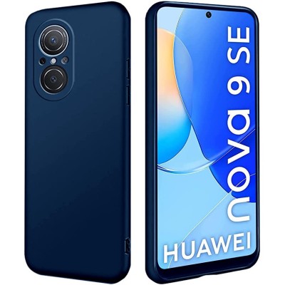 Husa matte tpu pentru huawei nova 9 se, flippy, silicon slim, protectie antisoc, navy blue foto