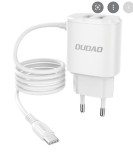 Incarcator Dudao cu cablu Type C + 2x USB wall charger with built-in USB Type C