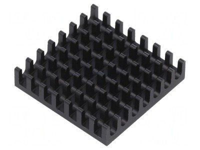 Radiator Extrudat cu Aripioare BGA Negru 27,9mm x 27,9mm foto