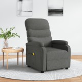 VidaXL Fotoliu de masaj, gri &icirc;nchis, material textil