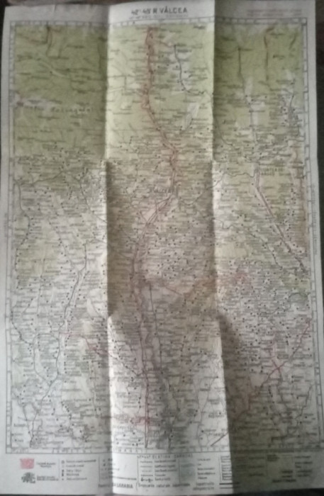 Harta veche zona V&acirc;lcea (M. D. Moldoveanu, 1929)