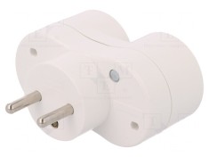 Conector Alimentare AC Spliter 2P 16A Alb foto