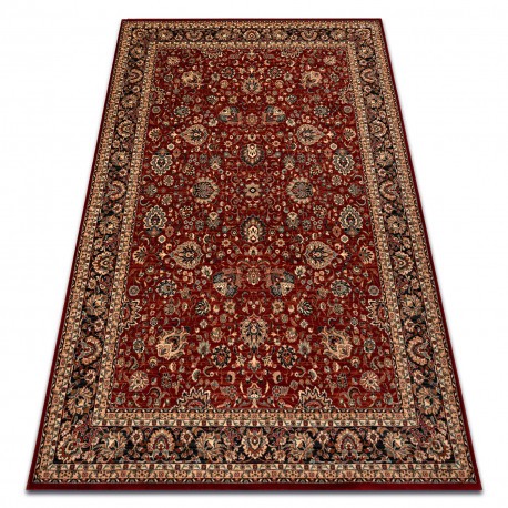 Covor de l&acirc;nă KASHQAI 4362 300 ornament vin roșu / negru, 67x130 cm