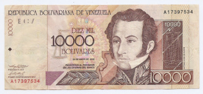 Venezuela 10.000 Bolivares 25.05.2000 - A17397534, B11, P-85a foto