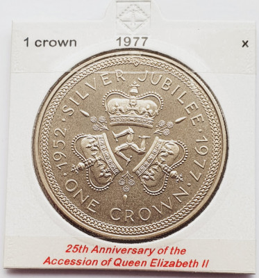 1877 Insula Man 1 crown 1977 Elizabeth II (Silver Jubilee) km 41 foto